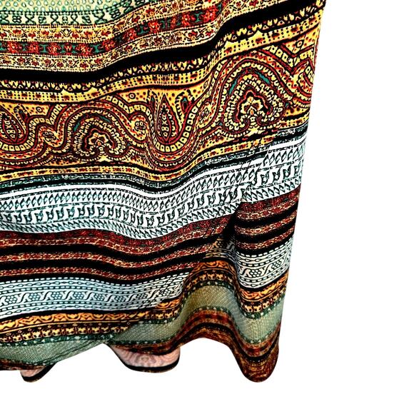 Cato Women's Dress 14W 16W Green Long Brown Sleeves Sun Plus Size 1X - Picture 4 of 7